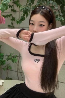 Coquette Bow Fluffy Neck Top