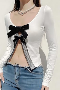 Coquette Bow Open Front Top