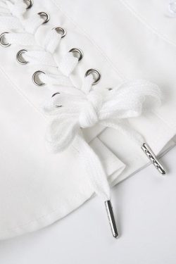 Coquette Cap Sleeve Lace Up Top