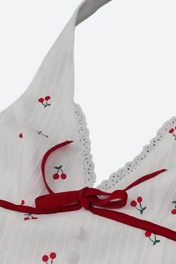 Coquette Cherry Halter Neck Mini Dress