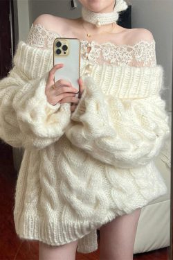 Coquette Chunky Cable Knit Sweater