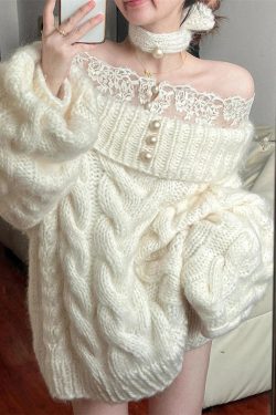 Coquette Chunky Cable Knit Sweater