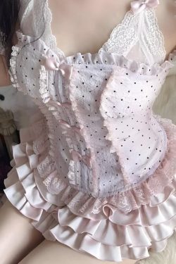 Coquette Corset Top & Ruffled Mini Skirt Two Piece Set