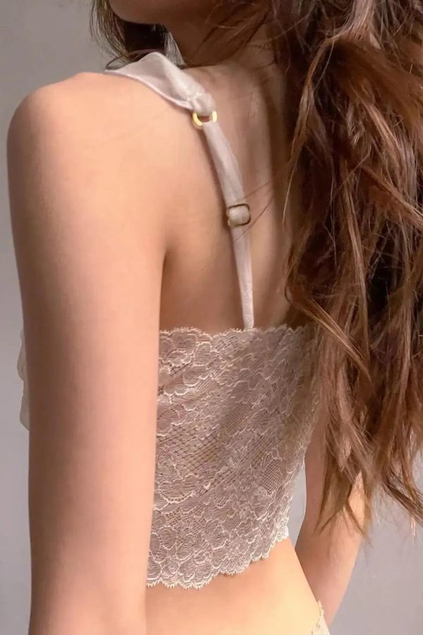 Coquette Lace Mesh Bra Crop Top