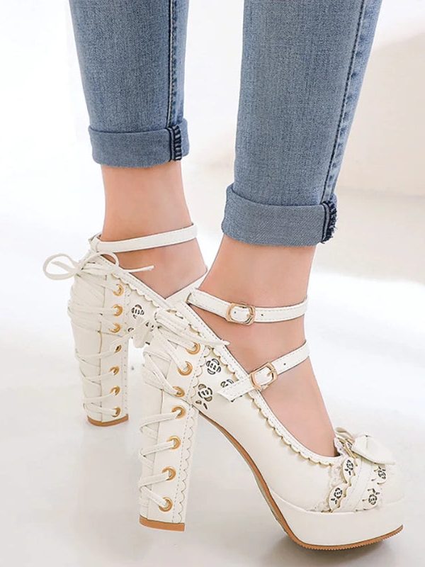 Coquette Lace Up High Heels