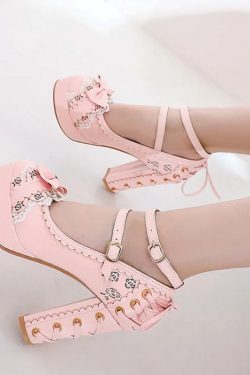Coquette Lace Up High Heels