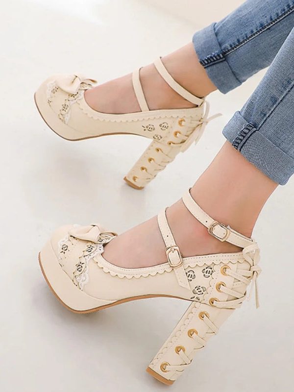 Coquette Lace Up High Heels