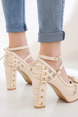 Coquette Lace Up High Heels