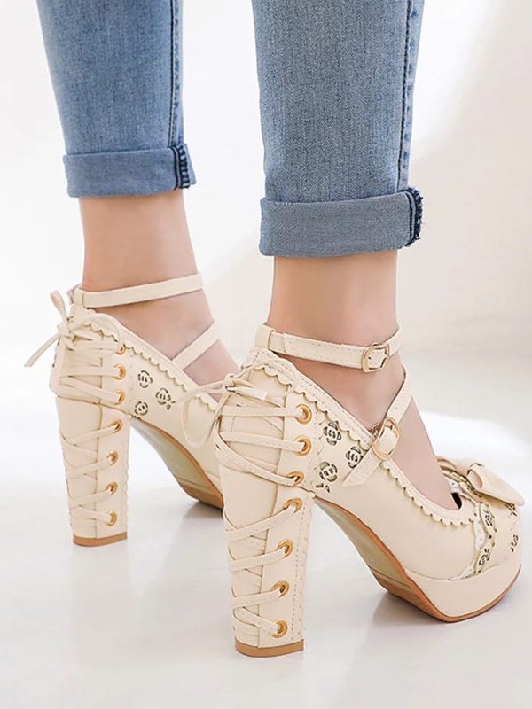 Coquette Lace Up High Heels