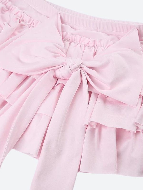 Coquette Layered Bow Mini Skort