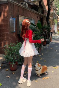 Coquette Mini Dress With Cardigan