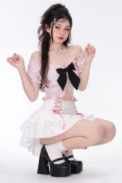 Coquette Mini Skirt With Top Two Piece Set