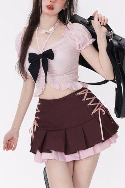 Coquette Mini Skirt With Top Two Piece Set