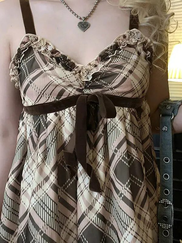 Coquette Plaid Mini Dress