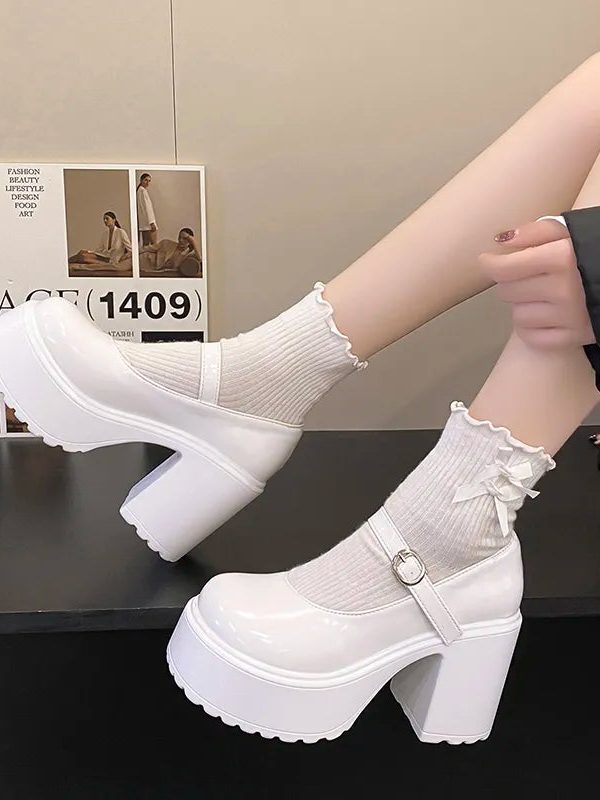 Coquette Platform Chunky Mary Jane Shoes