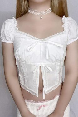 Coquette Puff Sleeve Crop Top