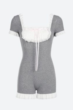 Coquette Ruffled Backless Playsuit