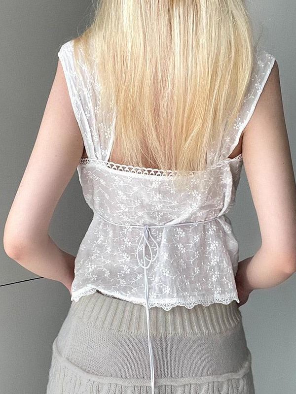 Coquette Square Neckline Top