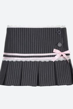 Coquette Striped Mini Skirt