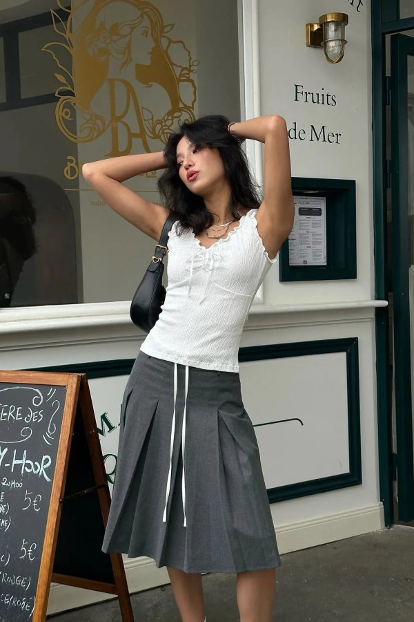 Coquette Tie Front Top