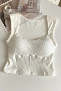 Corduroy Square Neck Crop Top