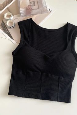 Corduroy Square Neck Crop Top