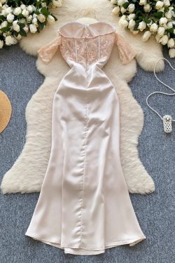 Corset Satin Maxi Dress