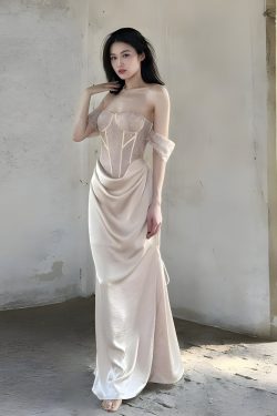Corset Satin Maxi Dress