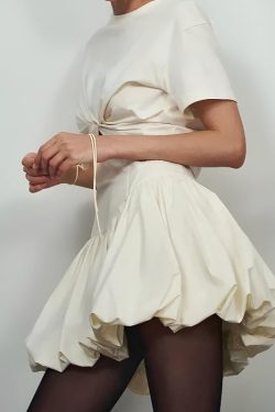 Corset Waist Bubble Mini Skirt