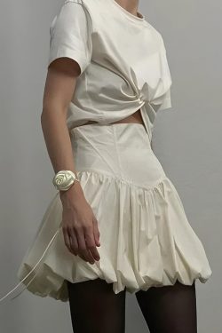 Corset Waist Bubble Mini Skirt