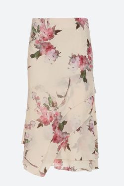 Cottagecore Floral Layered Midi Skirt