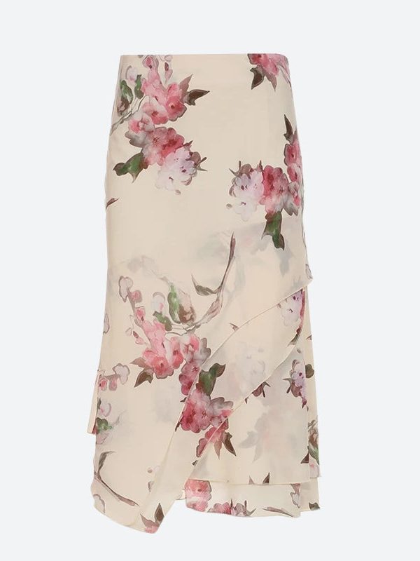 Cottagecore Floral Layered Midi Skirt