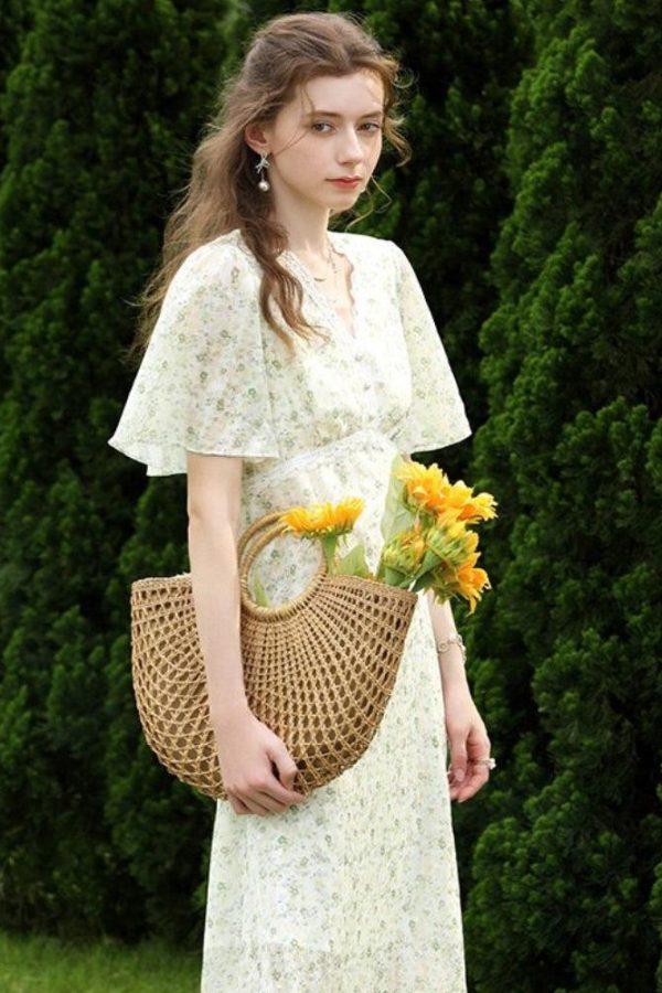 Cottagecore Floral Midi Dress