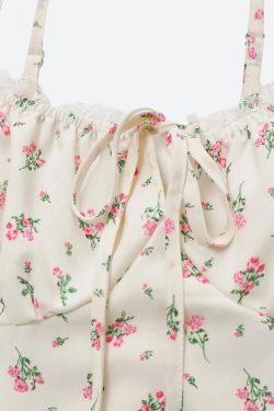 Cottagecore Floral Ruched Mini Dress