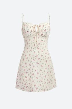Cottagecore Floral Ruched Mini Dress