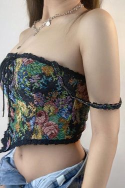 Cottagecore Lace Detailed Corset Top