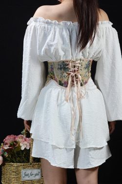 Cottagecore Ribbon Lace Up Waist Corset