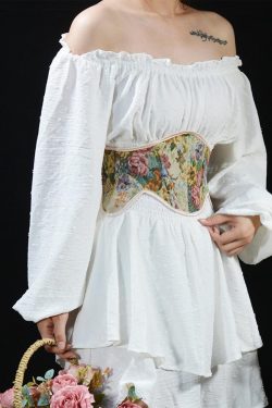 Cottagecore Ribbon Lace Up Waist Corset