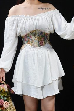 Cottagecore Ribbon Lace Up Waist Corset