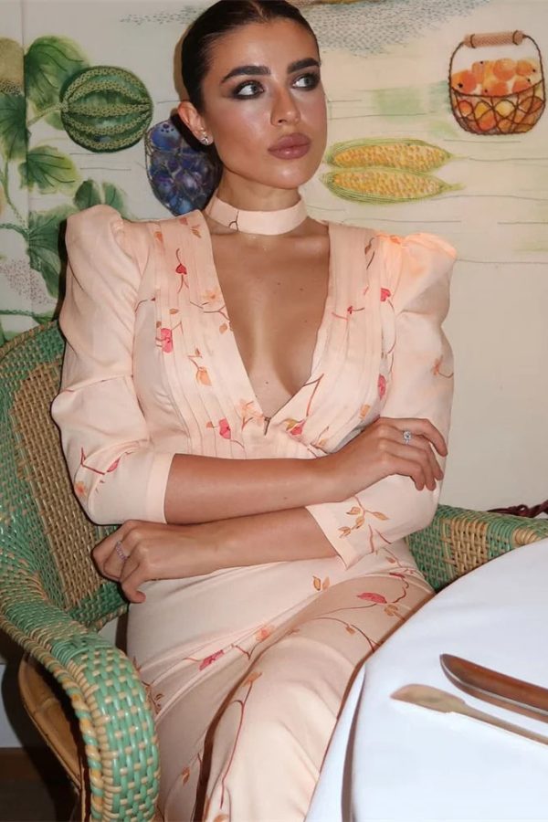 Cottagecore V-Neck Midi Dress