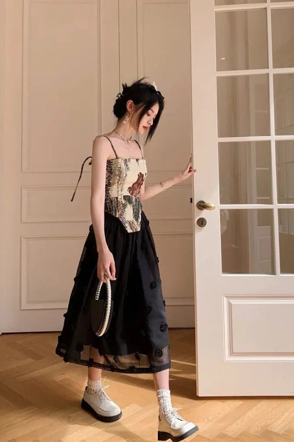 Cottagecore Zip-Up Corset Top