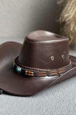 Cowgirl Adjustable Faux Leather Western Hat