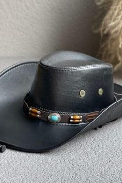 Cowgirl Adjustable Faux Leather Western Hat