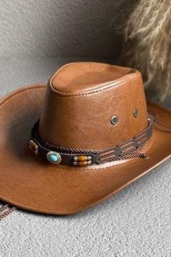 Cowgirl Adjustable Faux Leather Western Hat