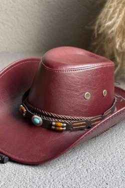 Cowgirl Adjustable Faux Leather Western Hat