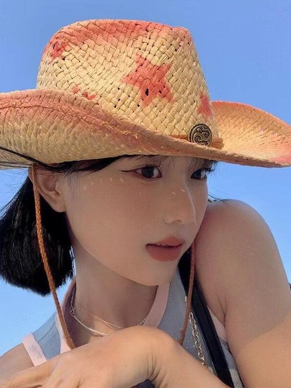 Cowgirl Adjustable Woven Straw Hat