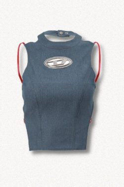 Cowgirl Denim Halter Corset Top