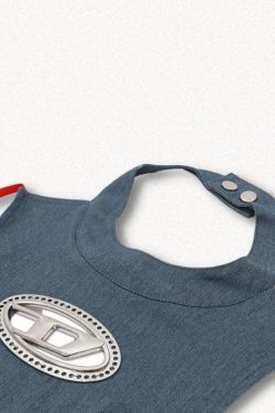 Cowgirl Denim Halter Corset Top