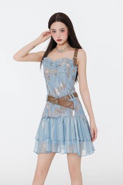 Cowgirl Off Shoulder Mini Dress