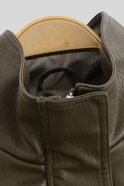 Cropped Faux Leather Jacket